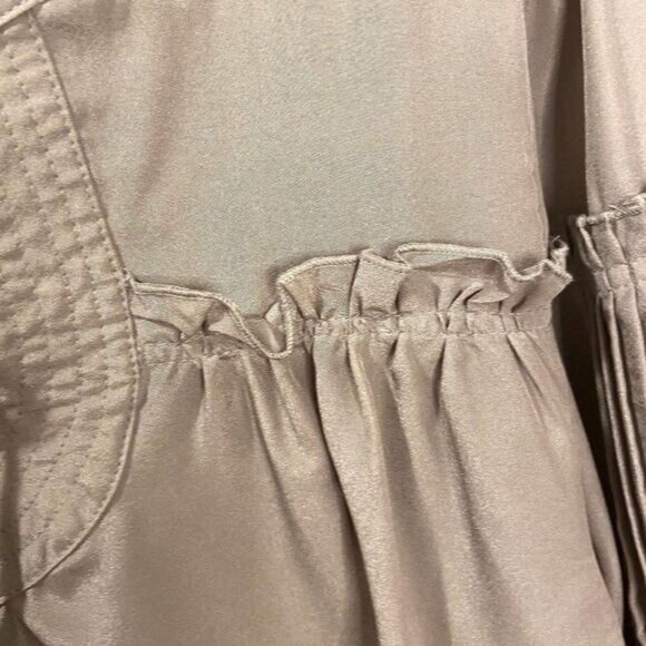 Rose & Olive Peasant Blouse Keyhole Tie-Neck Long Sleeve M - Picture 7 of 7